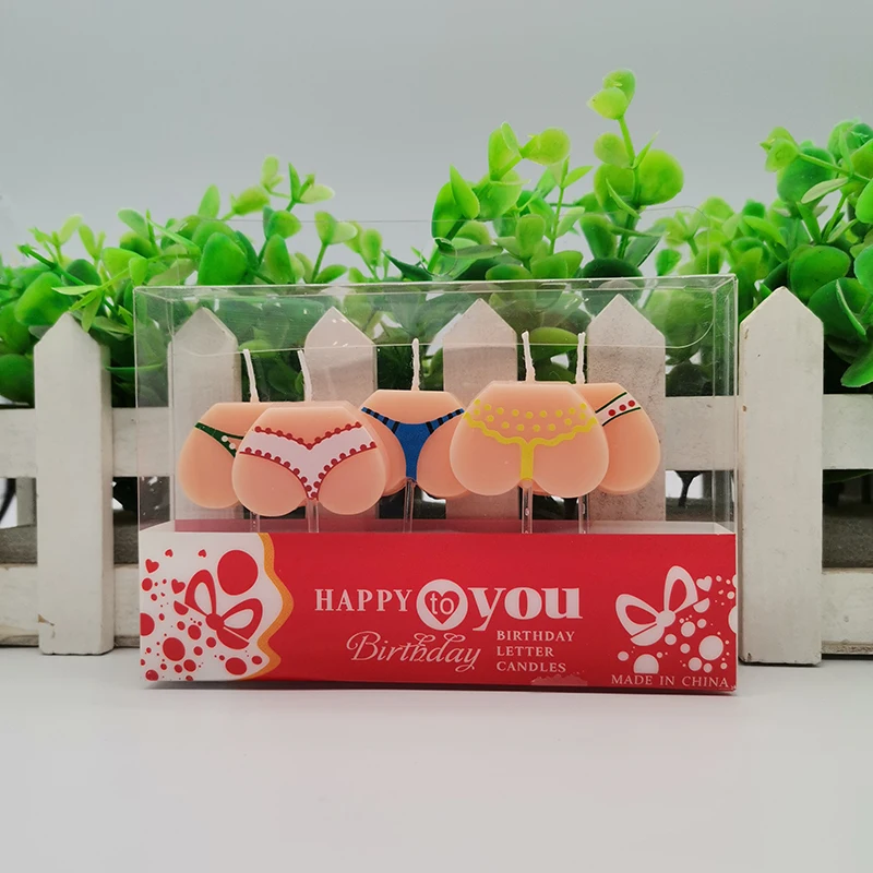 Wholesale Decorative birthday candles printed with Bikini sexy design  colorful cake candles For Parties