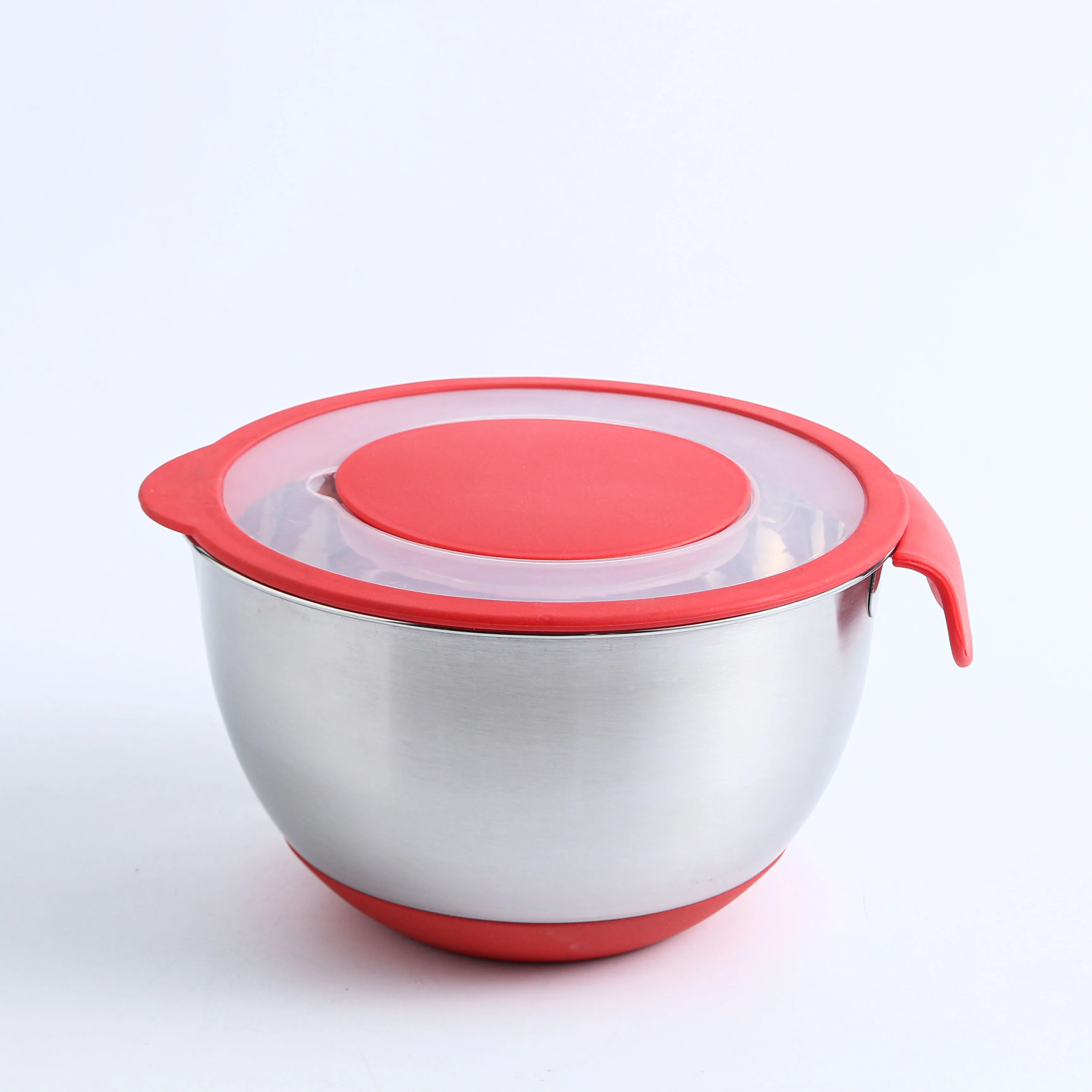 Japanese Polished Mirror Finished Stainless Steel Mixing Salad Bowls With Visible Lids Nesting Bowls for Space Saving Storage