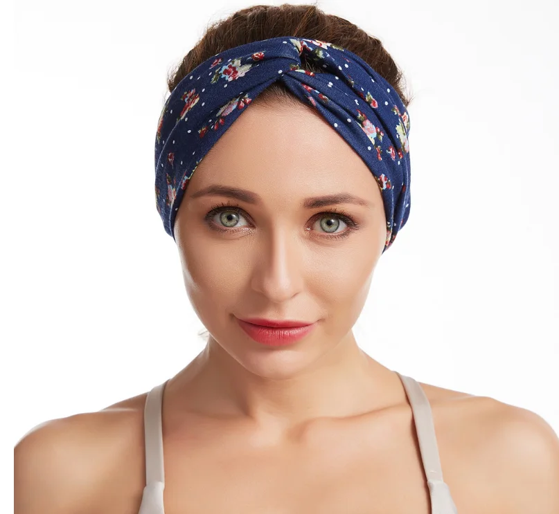 
Women Colorful Twisted Knotted Head Wrap Elastic Turban Headband Nine Color Hairband 