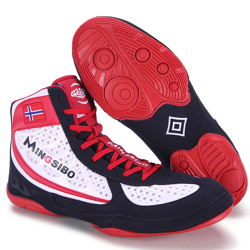Wholesale Custom Professional High Top Sport Boots Gym Bodybuilding Boxing Shoes For