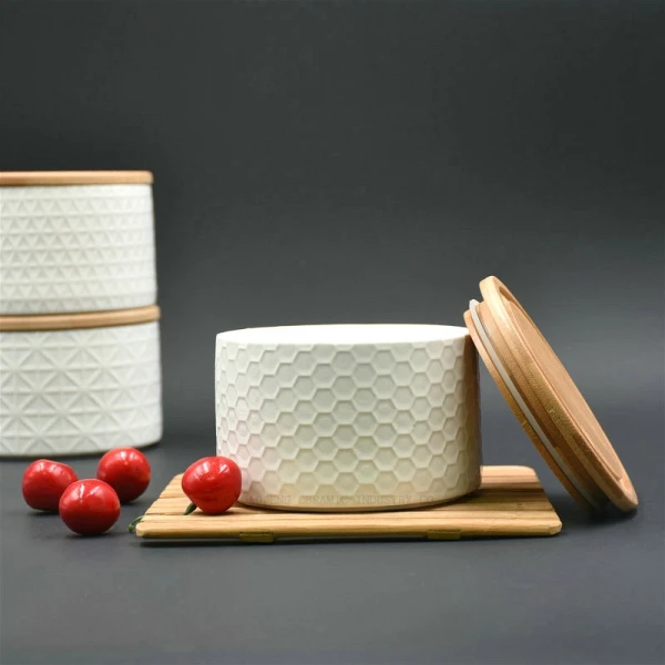 Tea Canister Set White Ceramic with Bamboo Ring Storage Bottles & Jars New Bone China Unique Coffee Mug Elegant Flexible 3000pcs