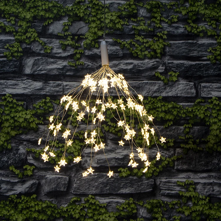 120 LED 8 Modes Dimmable Hanging Starburst Lights CHRISTMAS Music Sync Firework Lights For Room Decoration Outdoor