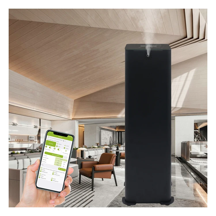 Private Label Hotel Lobby Stand Alone Waterless Commercial Electric Bluetooth App Aromatic Essential Oil Diffuser