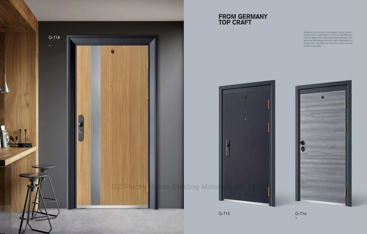 Luxury Design Metal Steel Door Single Double Exterior Front Security Steel Door