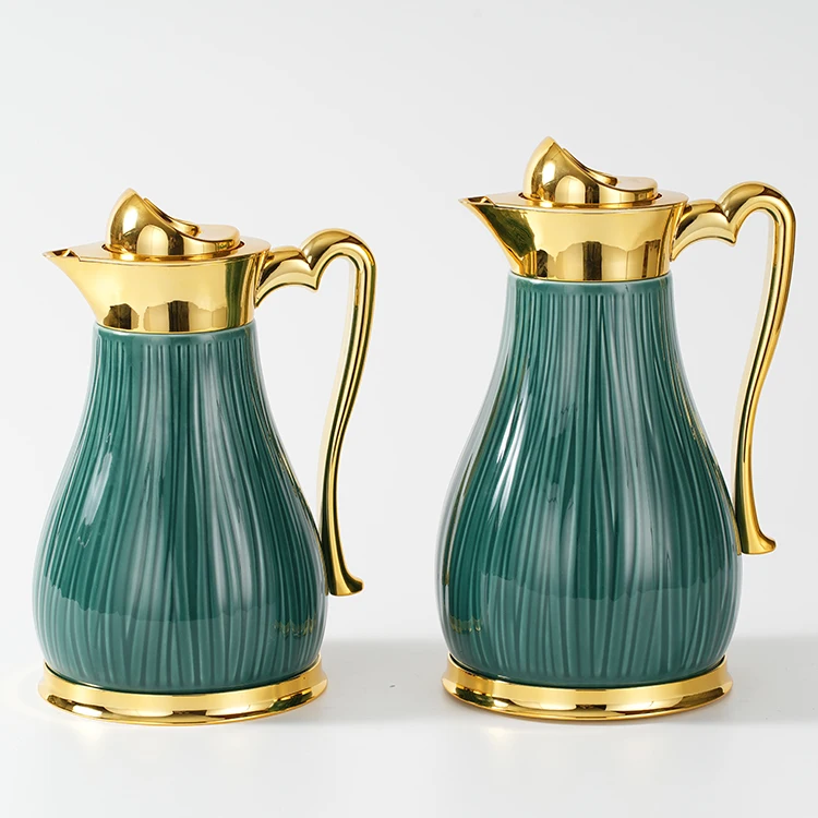 Middle Eastern Style Arabic 2pcs Luxury Gift Set Glass Liner Water Flask Sets Ceramic Coffee Tea Vacuum Flask Thermos Flask
