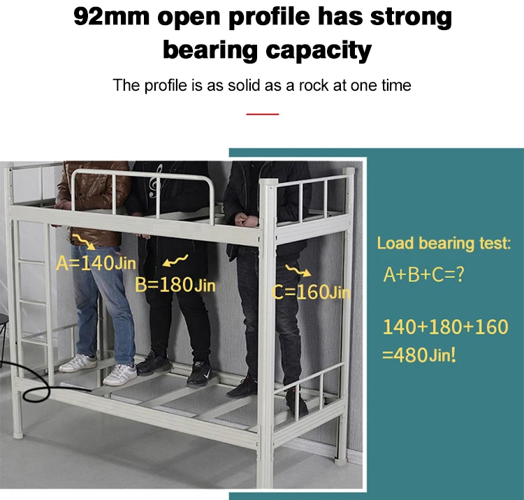 
Cheap Price Metal Bunk Bed Used In School Dormitory Double decker bed With Cabinet Kids 