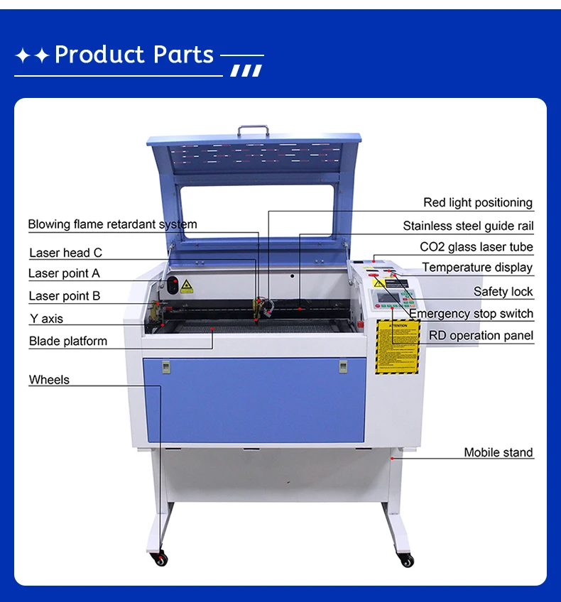4060 Plastic Wood Acrylic Glass Leather engraving machine 6040 laser engraving machine with good price