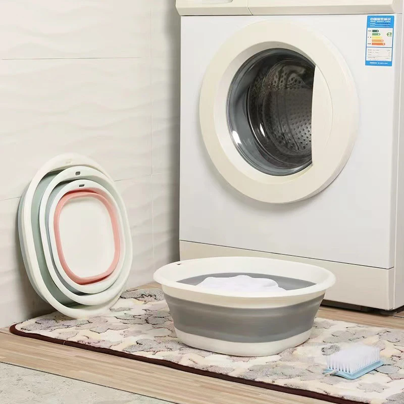 3 Sets Collapsible Travel Wash Basin Bucket Lightweight Portable Vegetable Washing Basin