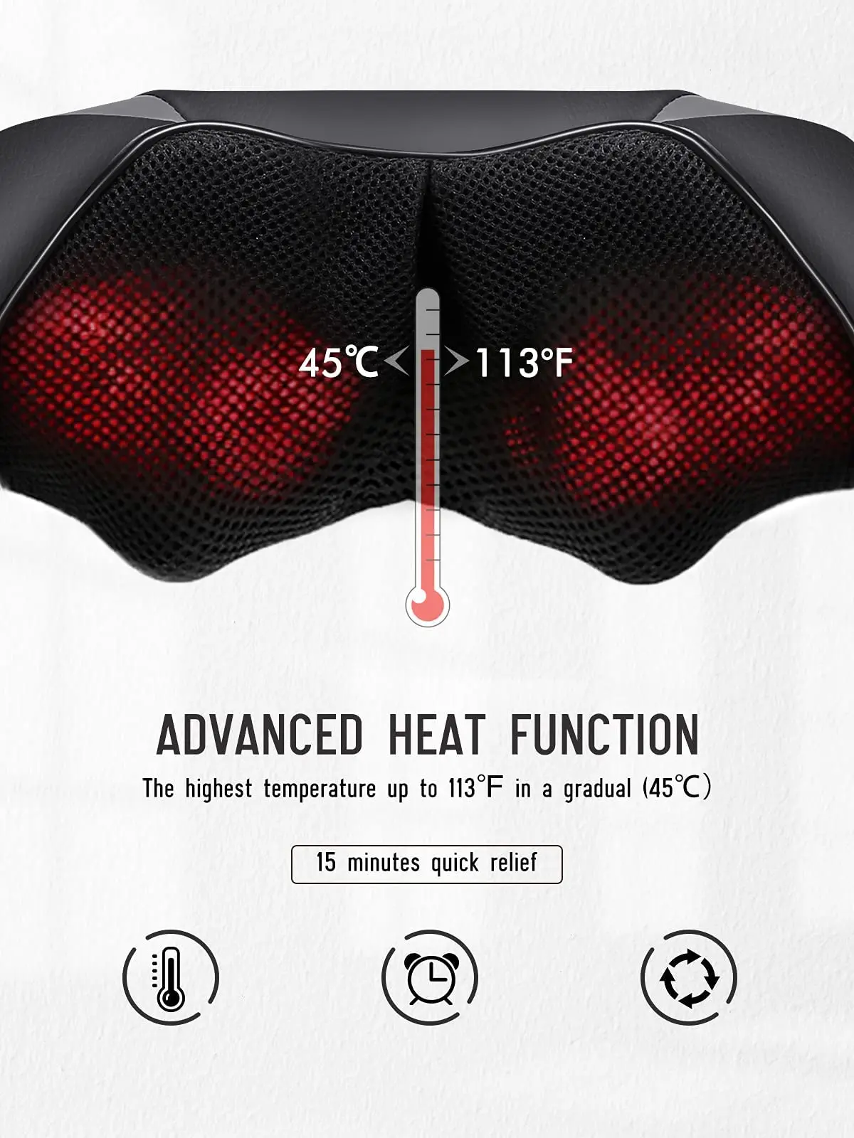 Neck shoulder massage machine device wireless shiatsu back and neck massager