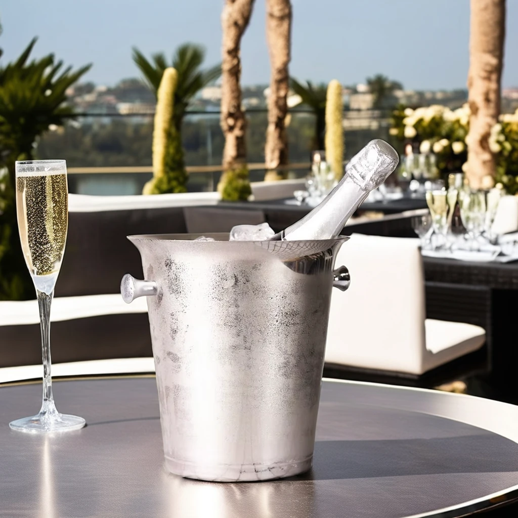 Luxury European-style creative stainless steel bar champagne ice pellets chilled beer wine ice cubes home ice bucket