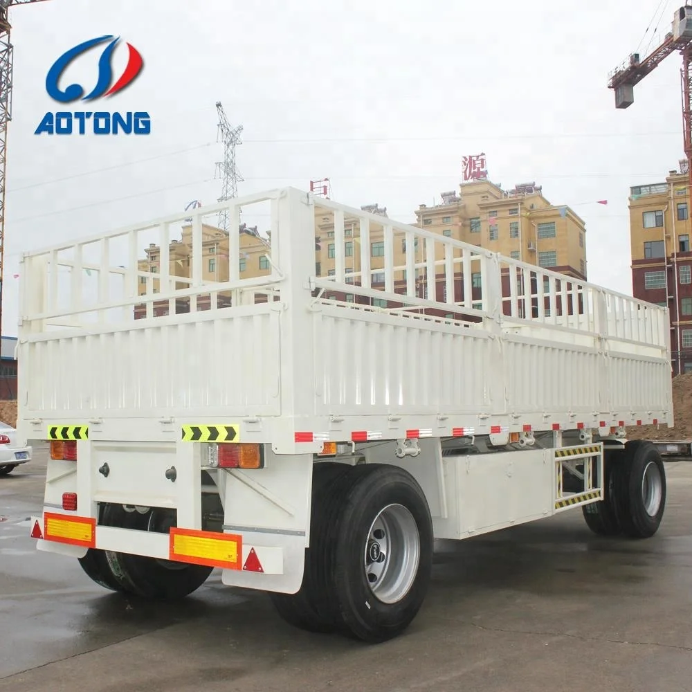 double axles 4x4 draw bar 20ft Industrial trailer for ISO tank container carrier full truck tractor trailers farm truck trailers