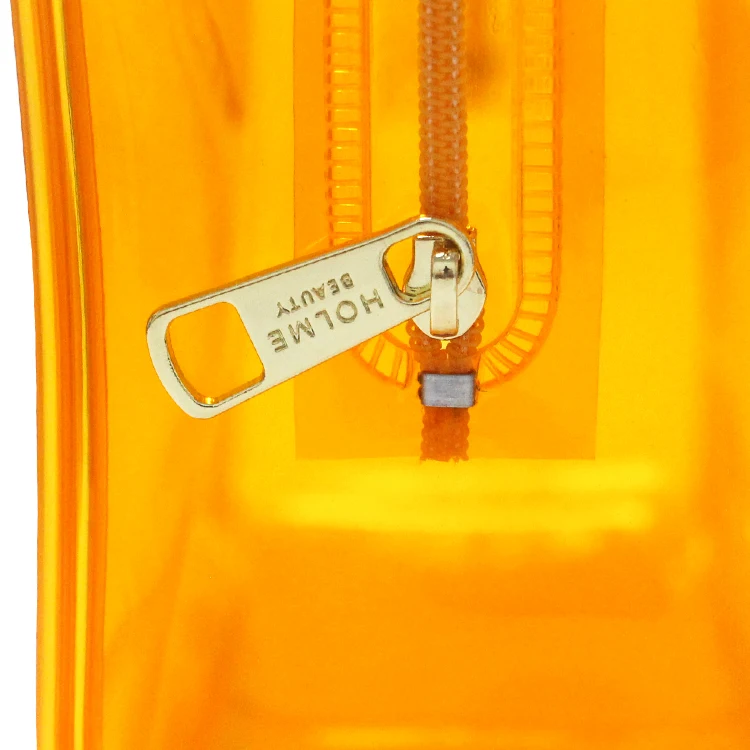 Blue Pouch Promotional Oem Zipper Eco-Friendly Flat Transparent Toiletry Cosmetic Storage Travel Organizer Clear PVC Makeup Bag