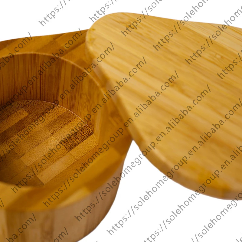 Bamboo Salt and Spice Storage Box With Magnetic Swivel Lid