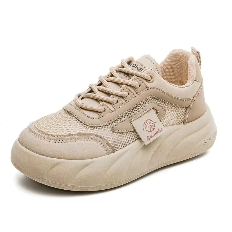 Thick soled single shoes 2023 new girls color matching fashion casual style running shoes female sporty Skate Shoes