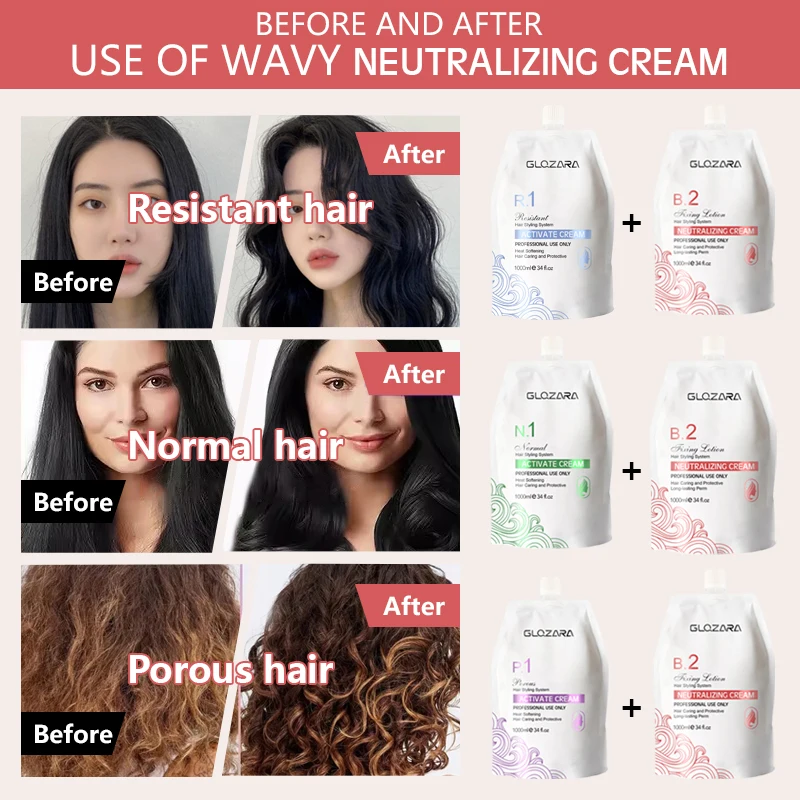 Glozara Private Label Professional Salon Use OEM Logo Hot Perm Curly 4c Elastisity Wave Styling Permanet Perm Lotion