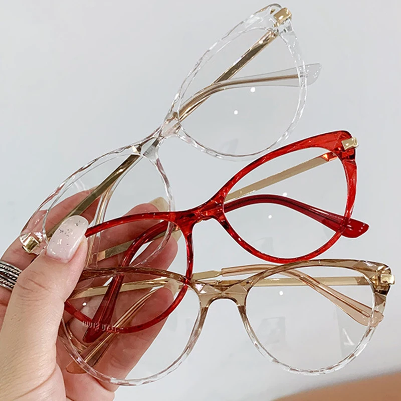 Photochromic Cat Eye Anti Blue Light 2024 Newest Women Men Glasses Wholesale Photochromic Blue Light Glasses Lens 2024