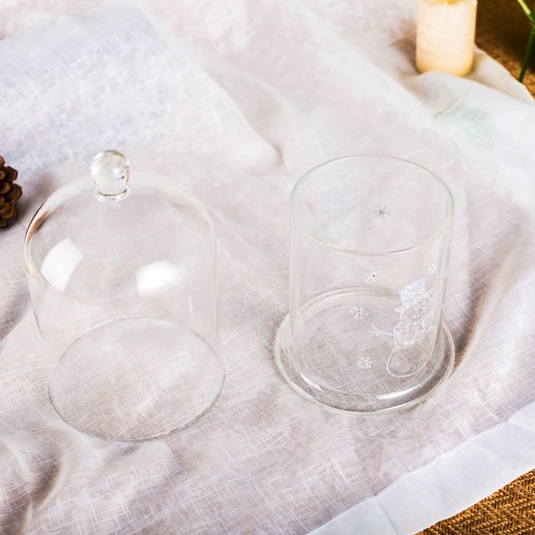 
Hot Selling Mini Rose Eternal Flower Glass Cover Decorative Glass Crafts Custom 