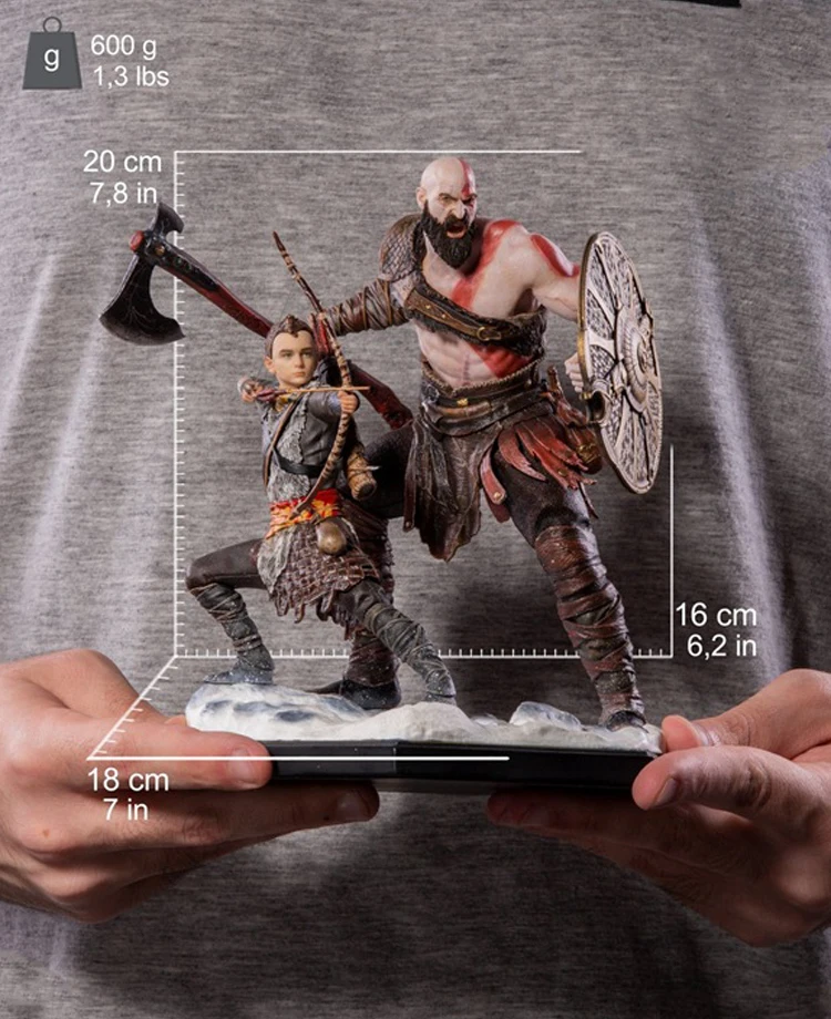 Anime God War NECA Kratos 1/10 PVC Action Figure Cartoon Kratos Son 20cm PVC Toy Collection Model Perfect Kids Gifts Box