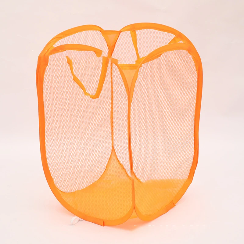 Household folding toy clothes storage basket net art dirty clothes basket storage barrel laundry basket