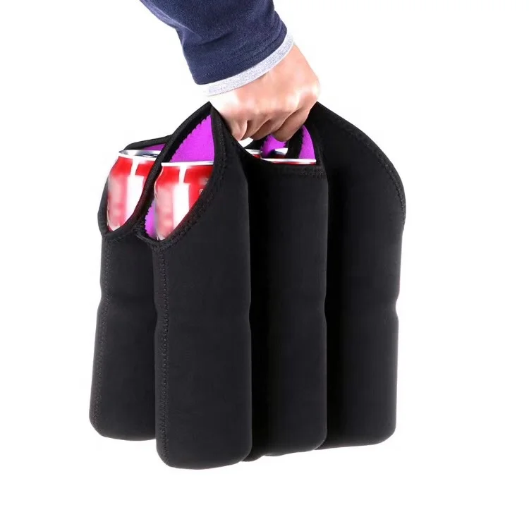 Promotional Neoprene Travel Wine Bottle Cooler Neoprene Portable Neoprene Wine Cooler Tote Bag Wine Bag 6 Bottles Packing