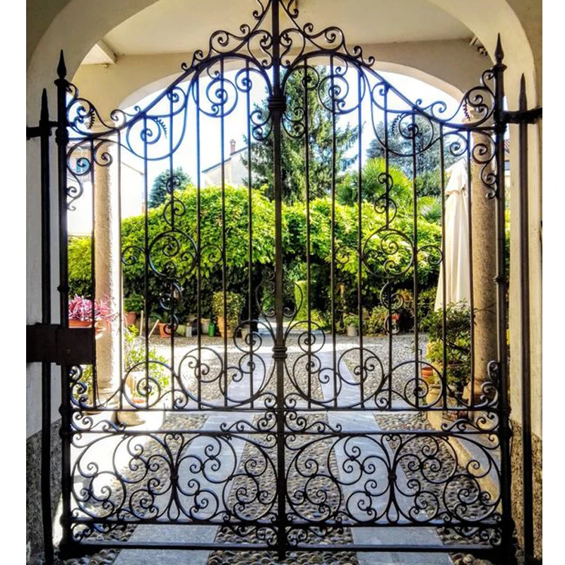 Villa front main entrance wrought iron church door iron double gate design