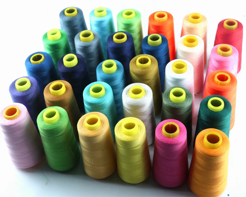 Factory Supply No Moq 40/2 5000yds Dyed Spun 100% Polyester Sewing Thread Mh Thread For Machine Sewing Supplies