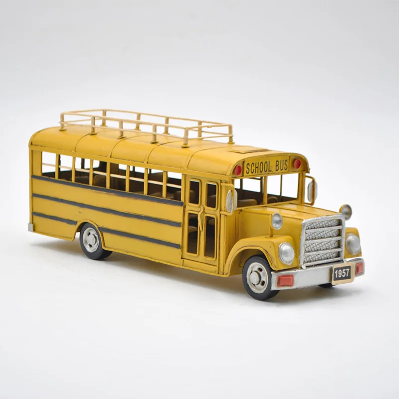 Model School Bus Fashion Home Decor Luxury Decoration Home Handmade Craft