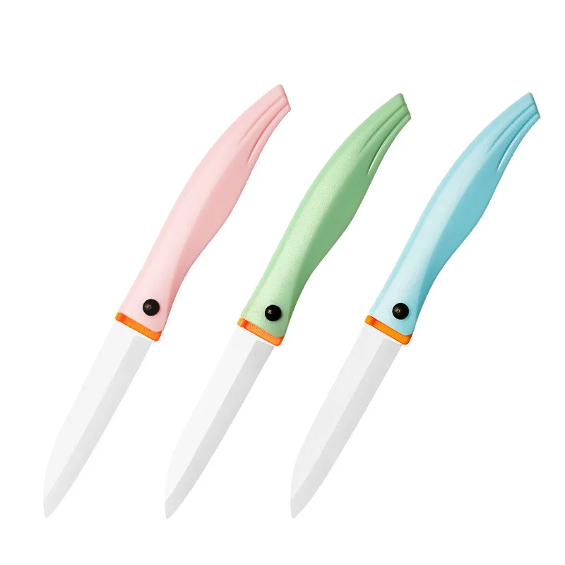 New Arrival Colorful Handle Customized Kitchen Ceramic folding Knife Peeling Knife Fruit Ceramic Paring Knife