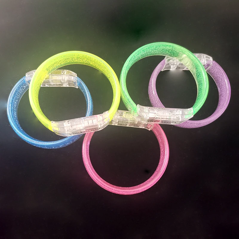plastic Flashing bracelet custom logo led flashing bubble led bracelets party led flash light Bracelet for multi-color led