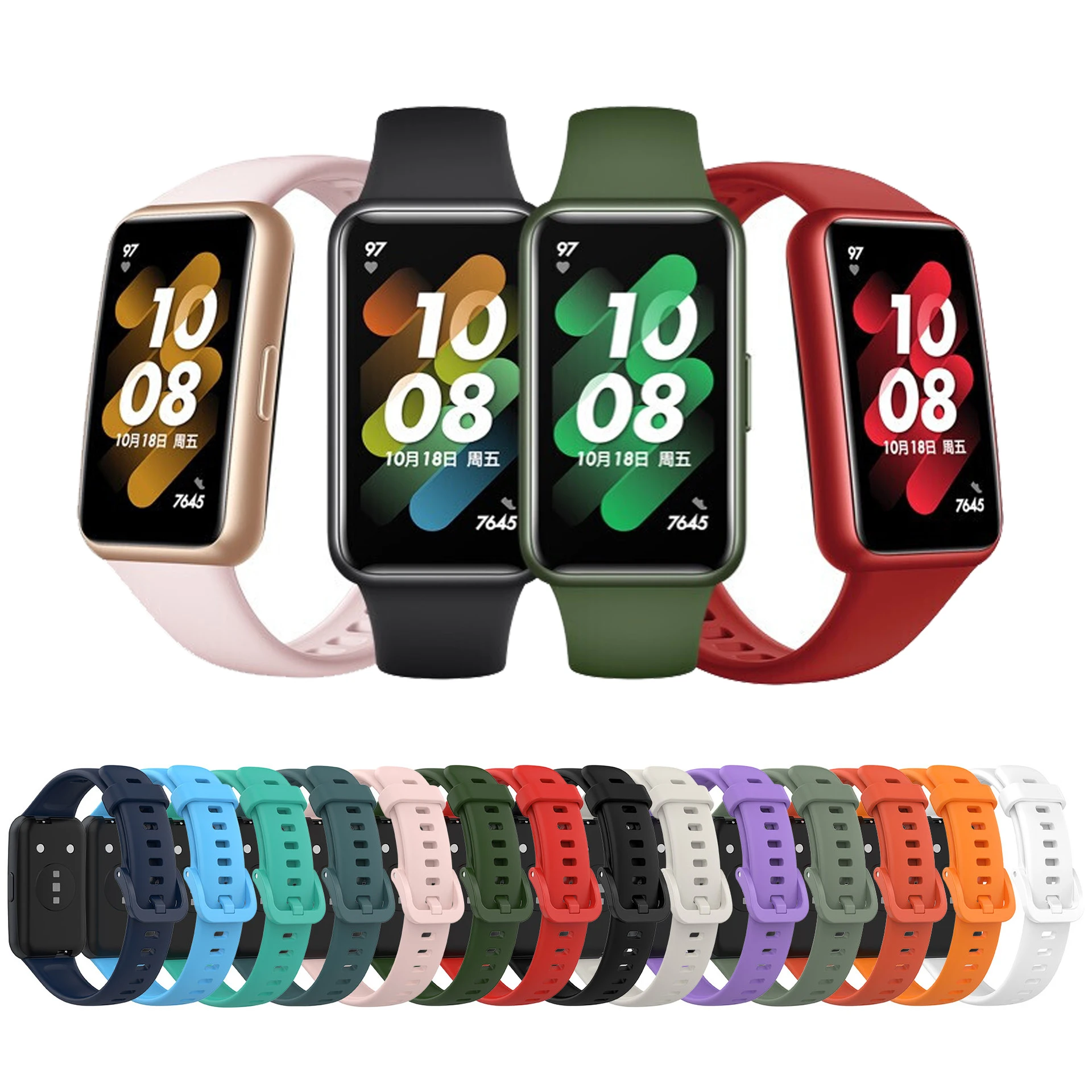 Band7 Silicone Reloj Wrist Smartwatch Correa Smart Watch Strap For Huawei Band 7