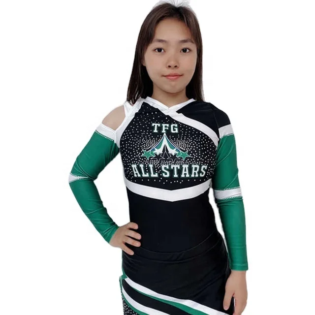 high quality cheerleading uniforms for women custom cheer crop top and dress skirt