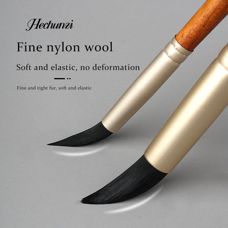 Hechunzi 15 Pieces Set Detail Paint Brushes For Oil Watercolor Acrylic Gouache Artist Painting Nylon Hair Wooden Handle