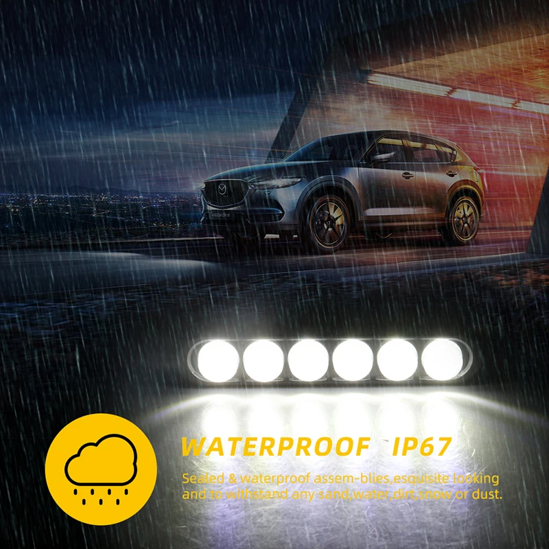 12V 6 Led Lamp Car Side Light Day Time Running Light Super Bright For Car Truck off Road Driving Indicator Light WaterProof