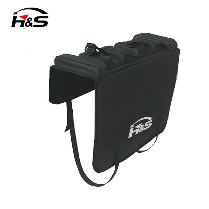 Upgraded Truck Tailgate Pad, Tailgate Protection Shuttle Pad Cover with Secure Straps Tool Pocket for 2 Bikes