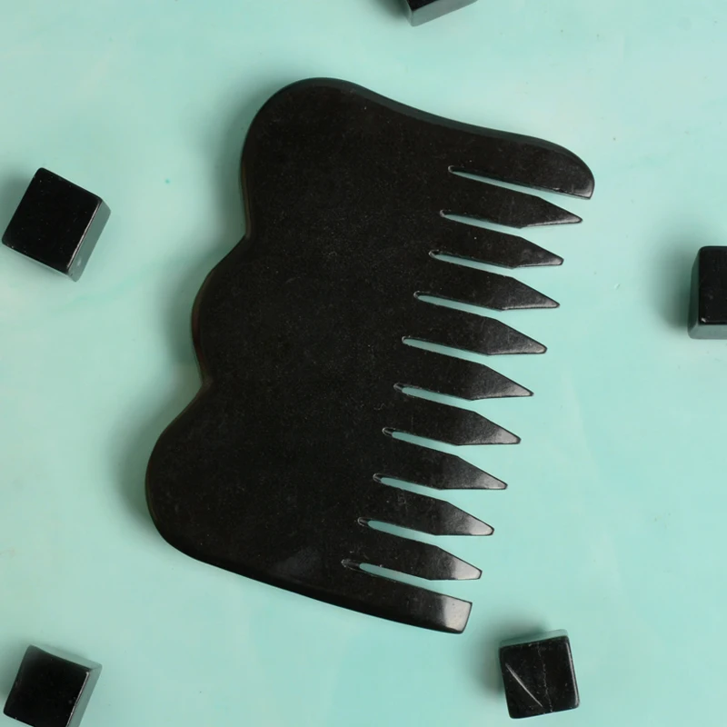 
Multifunctional massage comb natural obsidian to dredge the meridians of the head 