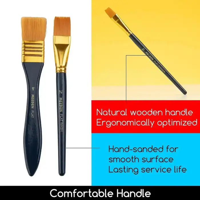 MEEDEN Private Label Art Paint Brush Set for Watercolor Oil Gouache Acrylic Painting