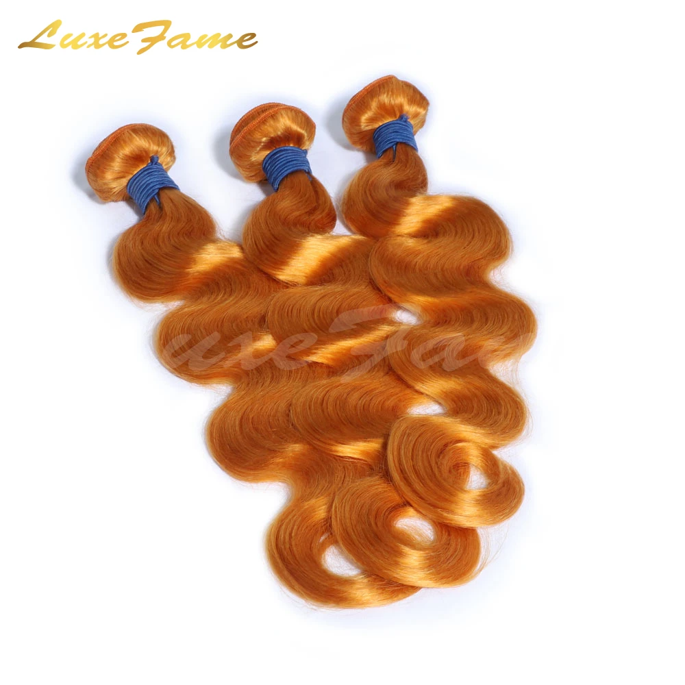 Luxefame Hair Orange Swiss Lace Closure Brazilian Body Wave Remy Human Hair 8'-40 Bundles