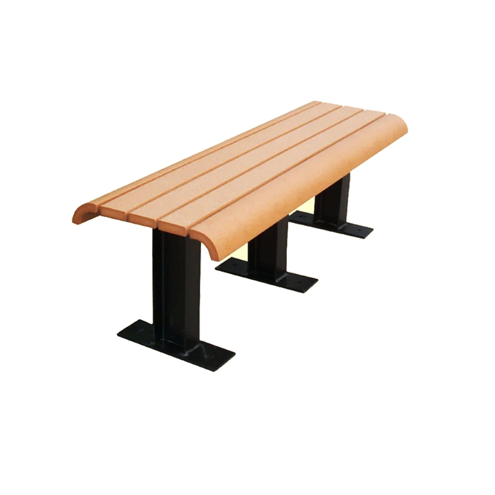 Factory outdoor park long wood benches with cast iron  legs