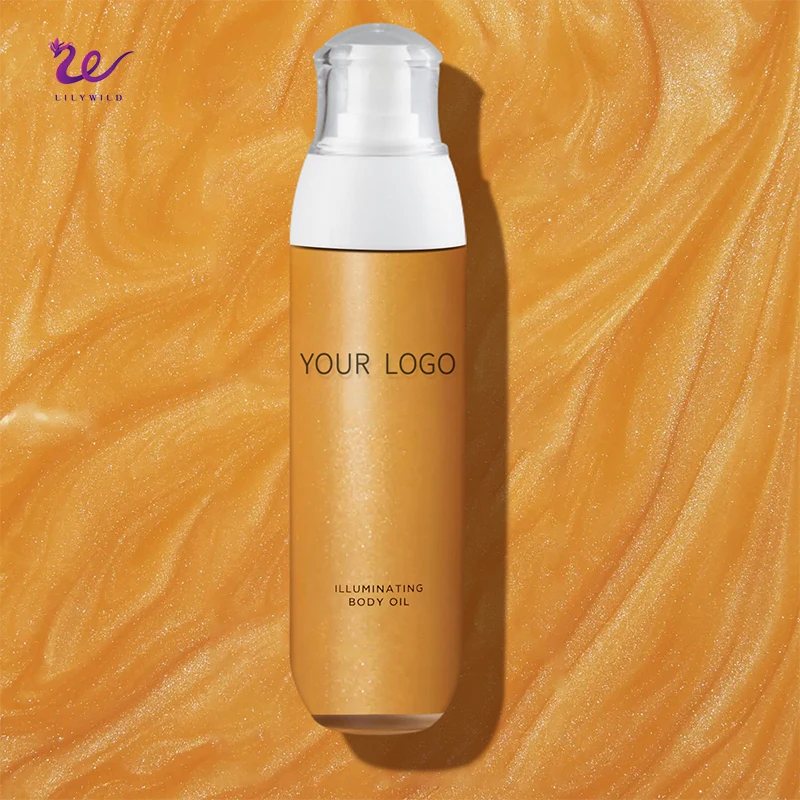 High Quality Private Label Glitter Hair And Body Spray Body Shimmer Oil Custom Logo Shimmer Oil Body