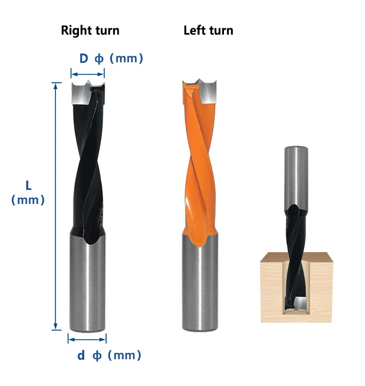 LIVTER TCT CNC Router Bits for Wood Panel Blind Hole Drilling Bits Brad Point Boring Bits
