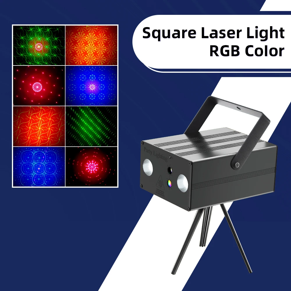 Mini With Tripod 10W Sound Control Dual RGB Led Laser Light Party Projector Lights DJ Laser Light