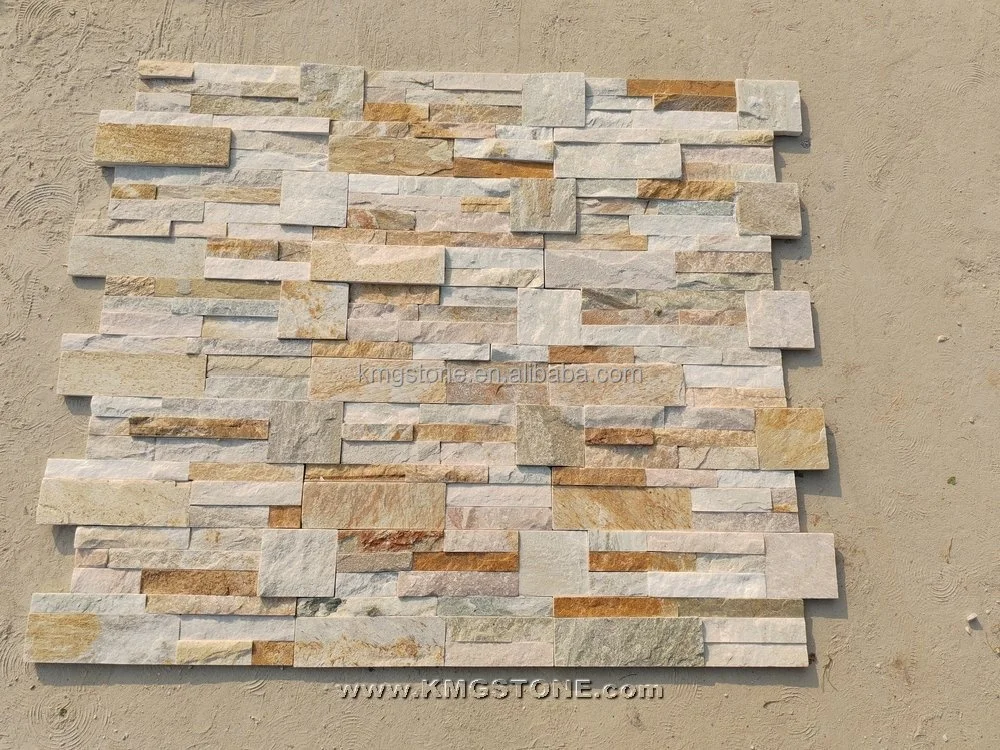 Modern Design Beige Slate Natural Stone Veneer Tile Cut-to-Size with Unique Split Surface Finishing for Villa Applications