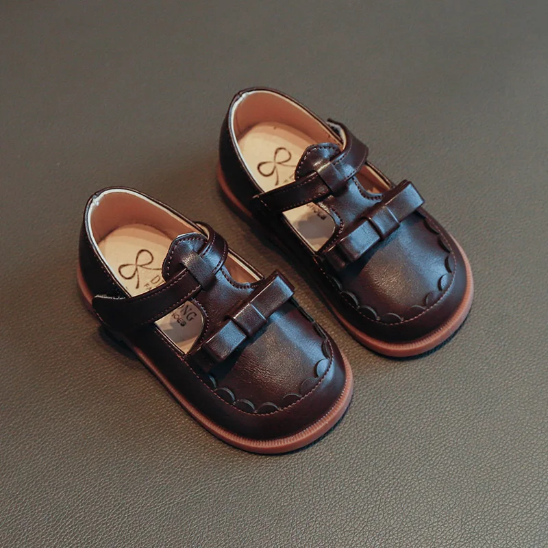 Размер 21-30 горячая распродажа Красивая Черная детская обувь для девочек самая дешевая детская школьная обувь оптом