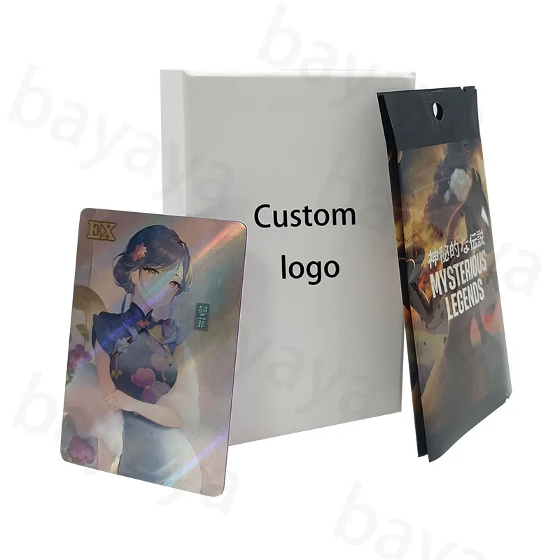 Create Custom Logo Design Samples Scodix Clitter Holo Rounded Corners  5-7 Random Bait Foil Packs Print Trading Card Game