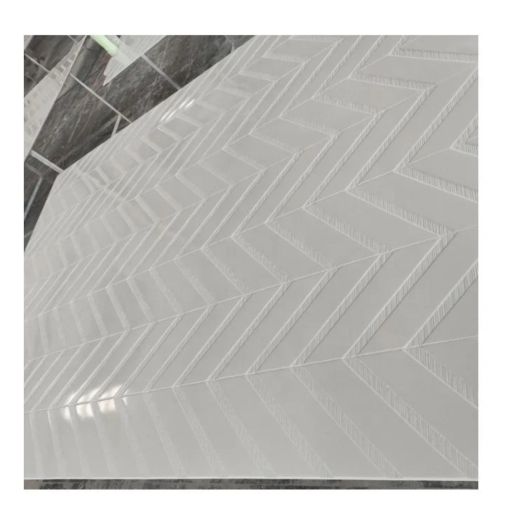 Xiamen Cultured Marble Factory Price  Resin Cultured Marble Chevron 3*8 Shower Wall Panels
