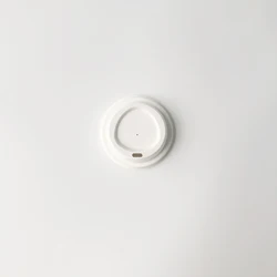 High quality sugarcane pulp can be customized 90mm coffee cup with lid takeaway beverage cup white/natuer triangle lid