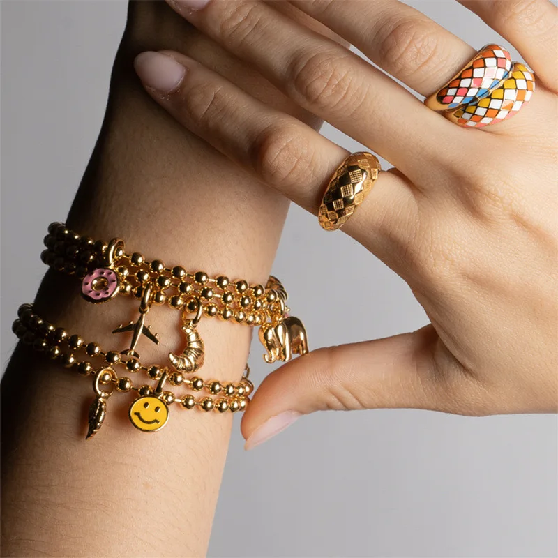 Cross Star Zodiac Clover Jewelry Making Flower Bow Evil Eyes Bracelet Pearl Lucky Money Pendent Stainless Steel Charm Wholesale