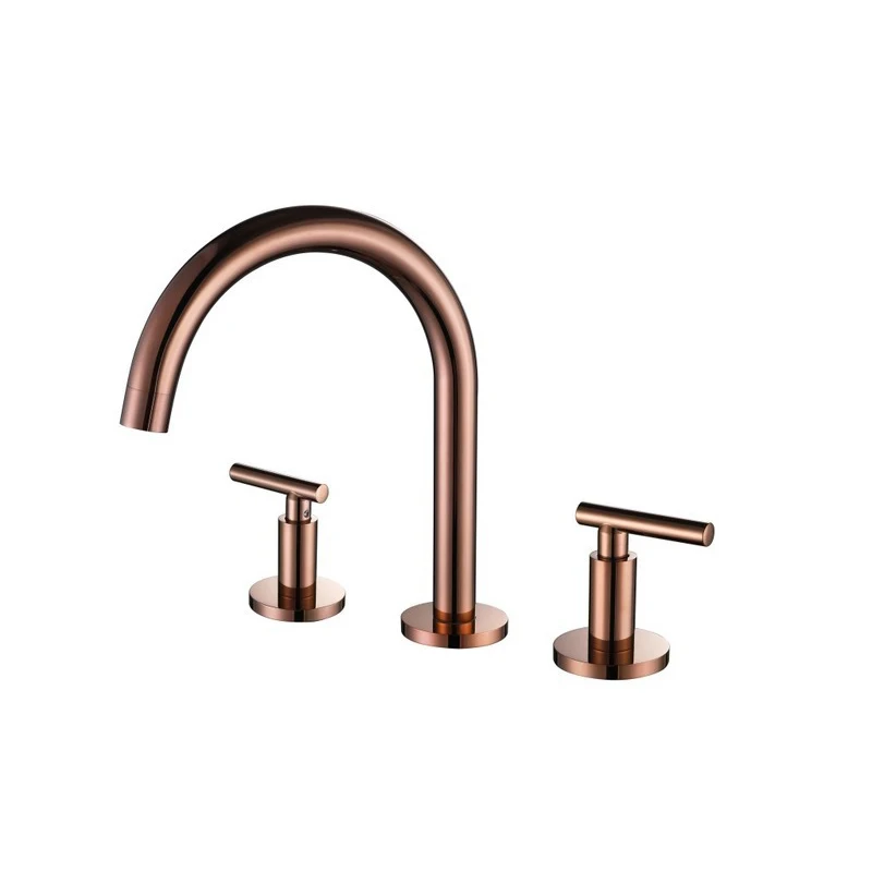 Lusa Modern Design European All-Copper Three-Hole Set Dual Control Hot Cold Split Double Switch Basin Faucet