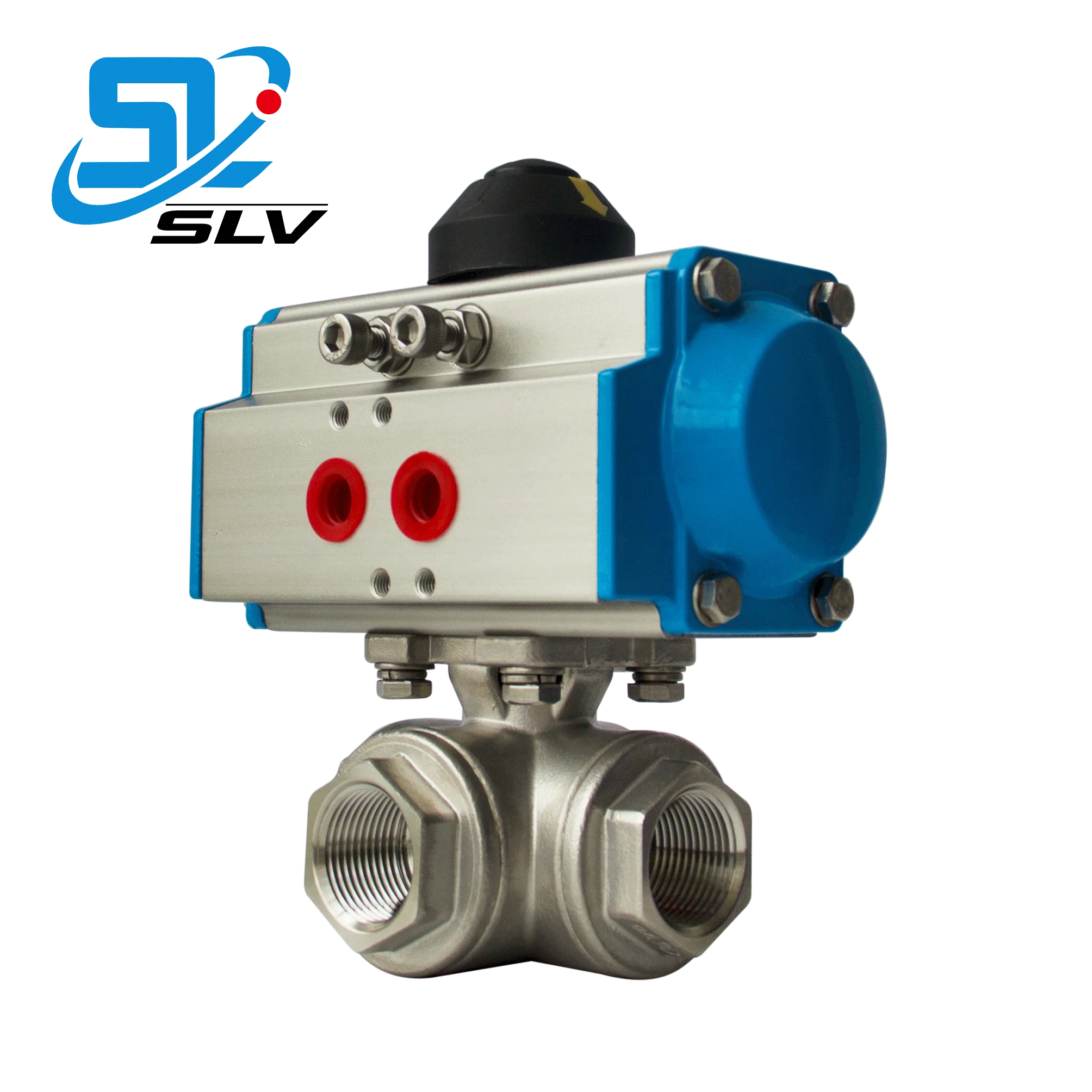 SLV High quality stainless steel 3 way agriculture machinery pneumatic ball valve with handle
