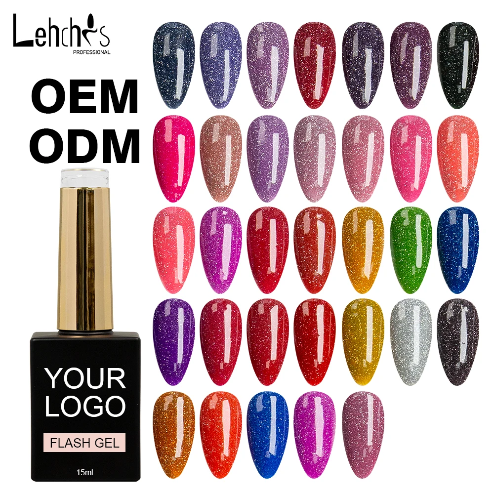 Lehchis Gel Polish Manufacturer Private Label Color Nail Art Salon UV Gel Soak Off Clear Mixing Reflective Thermal Gel Polish